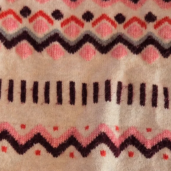 Loft Fair Isle Women's Sweater - Pink and Cream - Picture 4 of 4